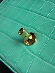 CHANEL 26S WALLET ON CHAIN 22 IN TIFFANY BLUE CROCODILE-EMBOSSED CALFSKIN GOLD HARDWARE