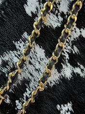 CHANEL 26S CLASSIC FLAP BAG 21 IN BLACK MIX WHITE SEQUINS