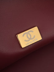 CHANEL 26S SHOULDER BAG 27 IN BLACK LAMBSKIN WITH CHAIN STRAP