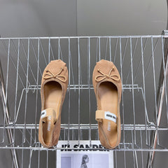 BALLET FLAT SHOES PEANUT COLOR SHEEPSKIN