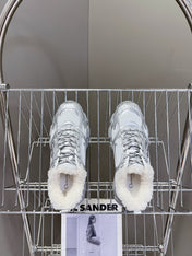 DIOR CHRONO SNEAKER 25S IN SILVER LAMBSKIN AND MESH FABRIC STYLE 1