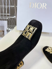 ICON HEELED ANKLE BOOT BLACK SUEDE 8 CM WITH GOLD LOGO