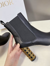 ICON HEELED ANKLE BOOT BLACK CALFSKIN 8 CM