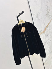 MIUMIU 26S HOODED VELVET JACKET 951