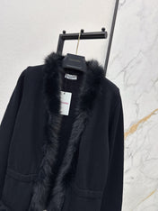 VALENTINO 26S KNIT CARDIGAN WITH FUR COLLAR STYLE 78