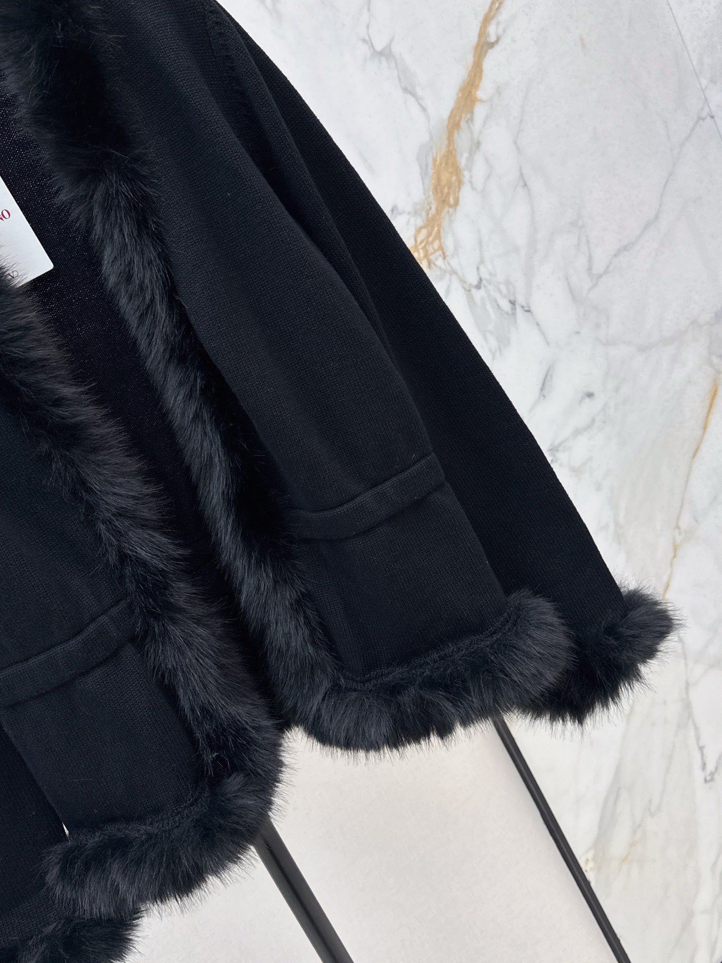 VALENTINO 26S KNIT CARDIGAN WITH FUR COLLAR STYLE 78