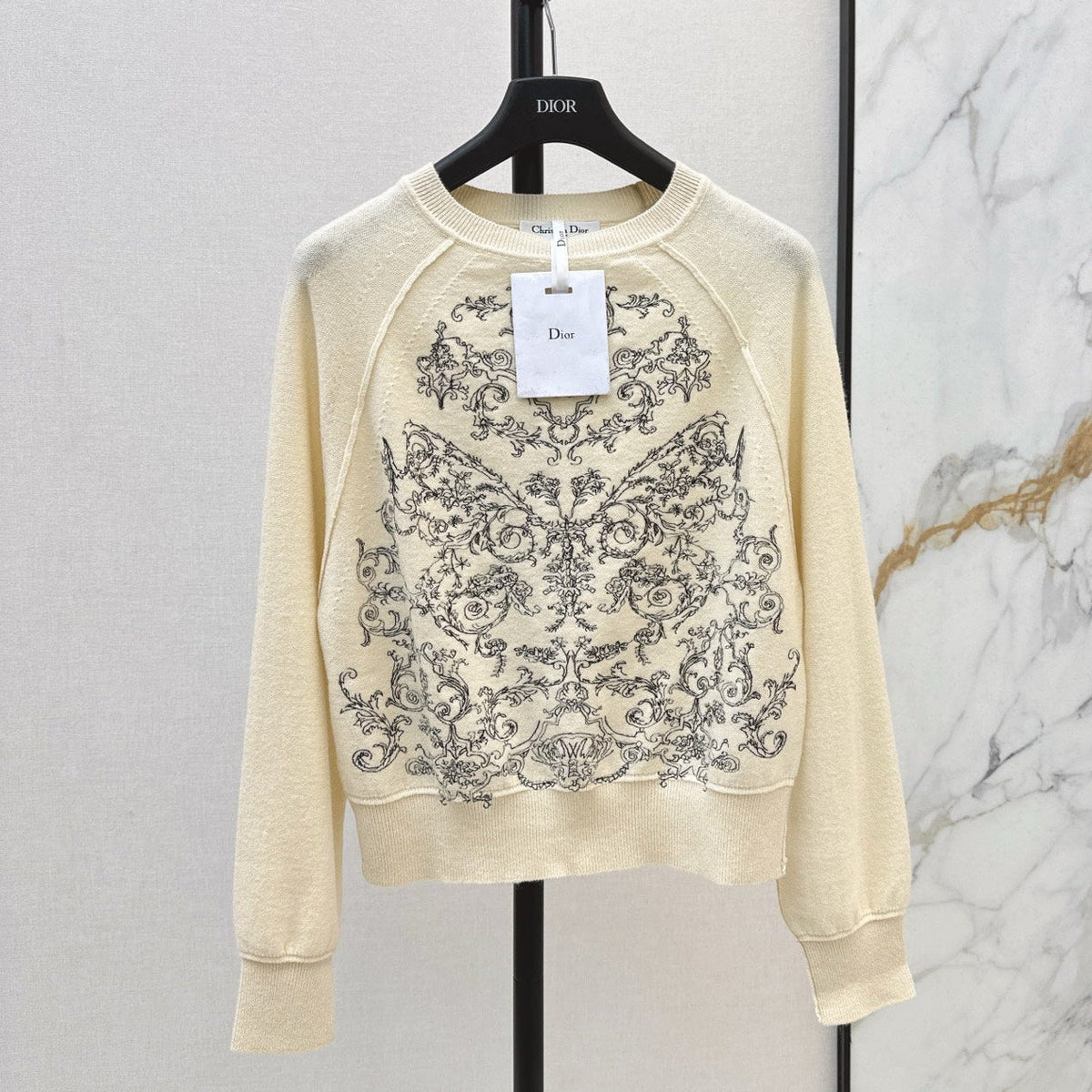 DIOR 25S FLORAL EMBROIDERED CASHMERE SWEATER 571