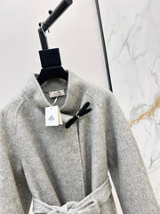 HERMES 25S LONG STAND-COLLAR COAT 450