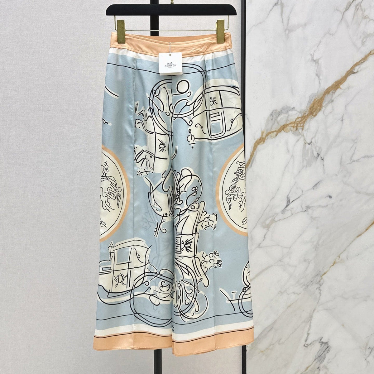 HERMES 25S WIDE‑LEG STRAIGHT PANTS 425