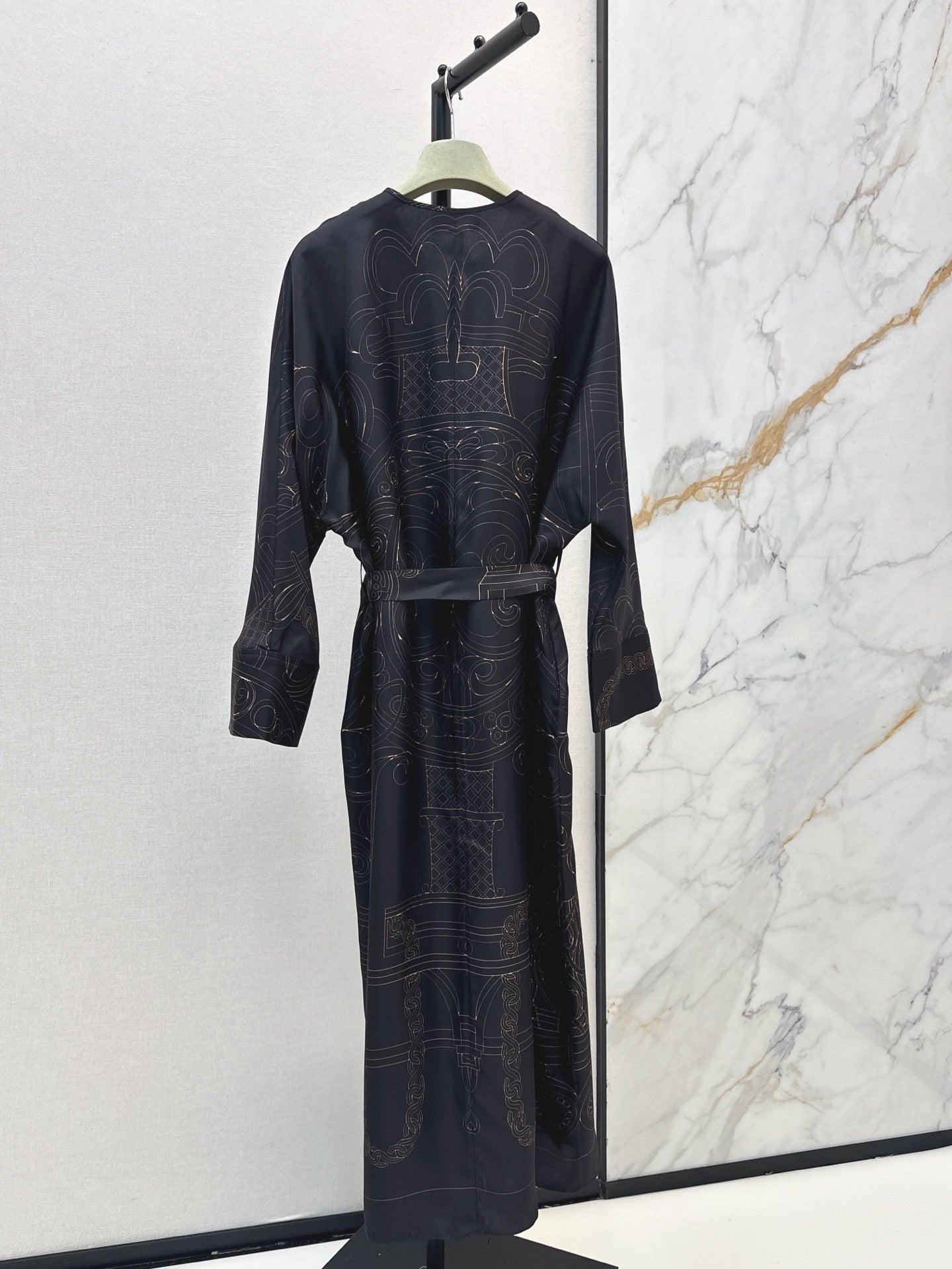 HERMES 26S PRINTED SILK DRESS 786