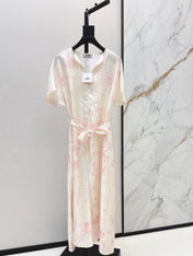 HERMES 26S PRINTED SILK DRESS 776
