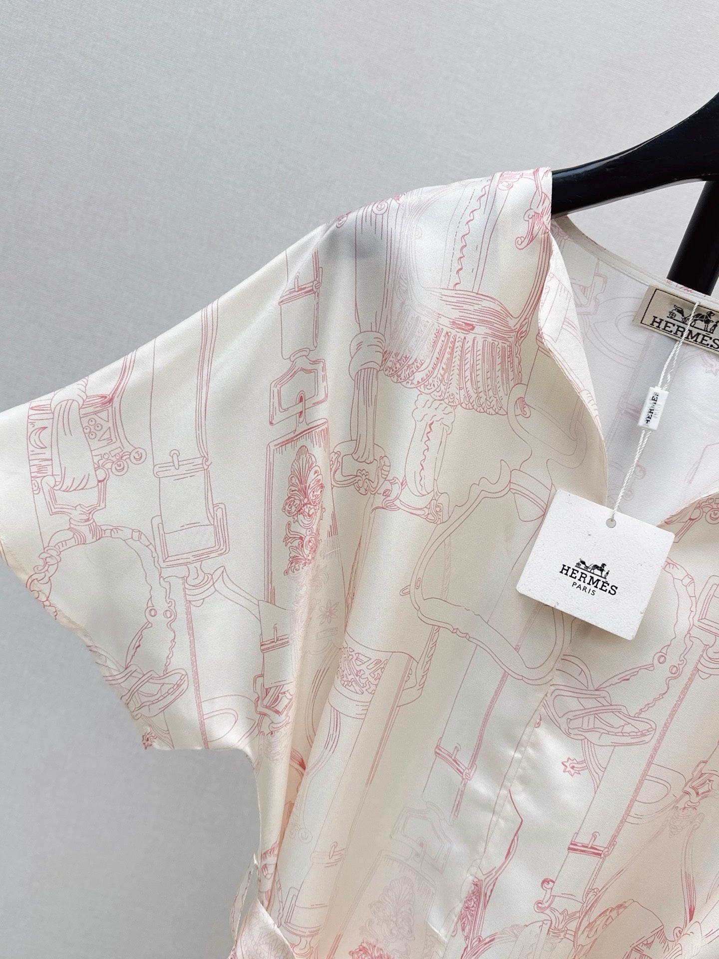 HERMES 26S PRINTED SILK DRESS 776