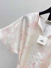 HERMES 26S PRINTED SILK DRESS 776