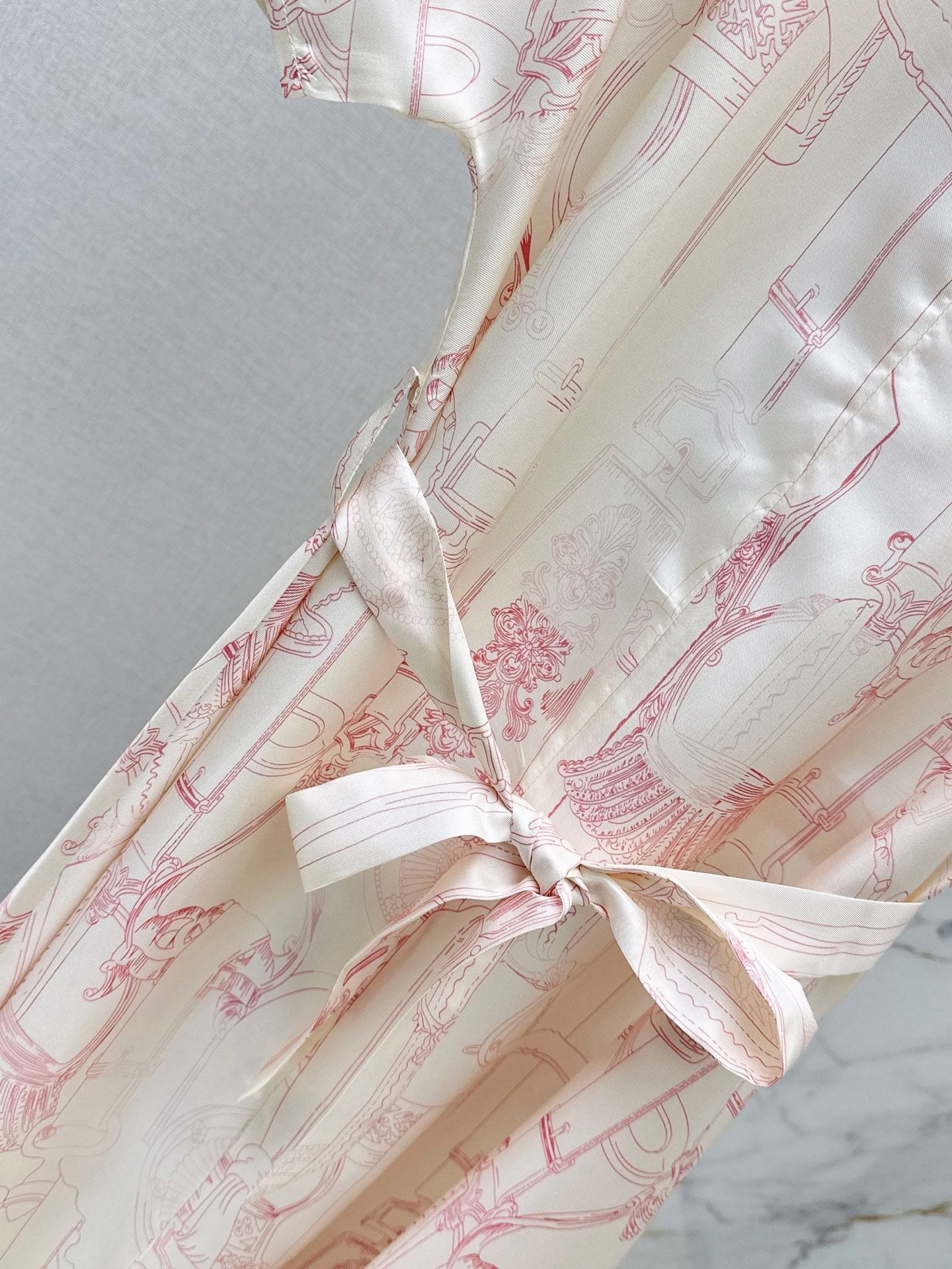 HERMES 26S PRINTED SILK DRESS 776