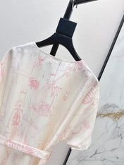 HERMES 26S PRINTED SILK DRESS 776