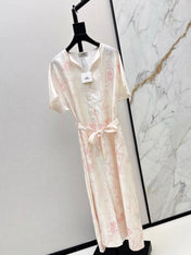 HERMES 26S PRINTED SILK DRESS 776