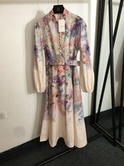 ZIMMERMANN 26S FLORAL BELTED MIDI DRESS 304
