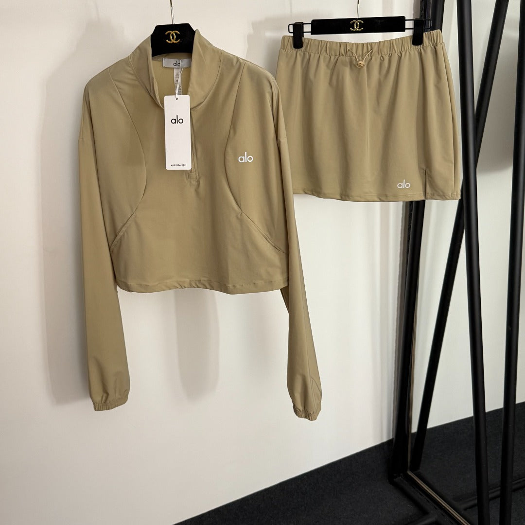 ALO LONG SLEEVE TOP & SPORTY SKIRT SET STYLE 78