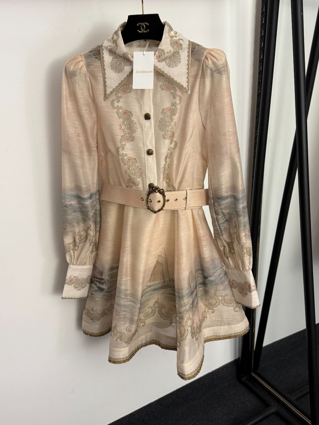 ZIMMERMANN 26S LONG-SLEEVE BELTED MINI DRESS 239