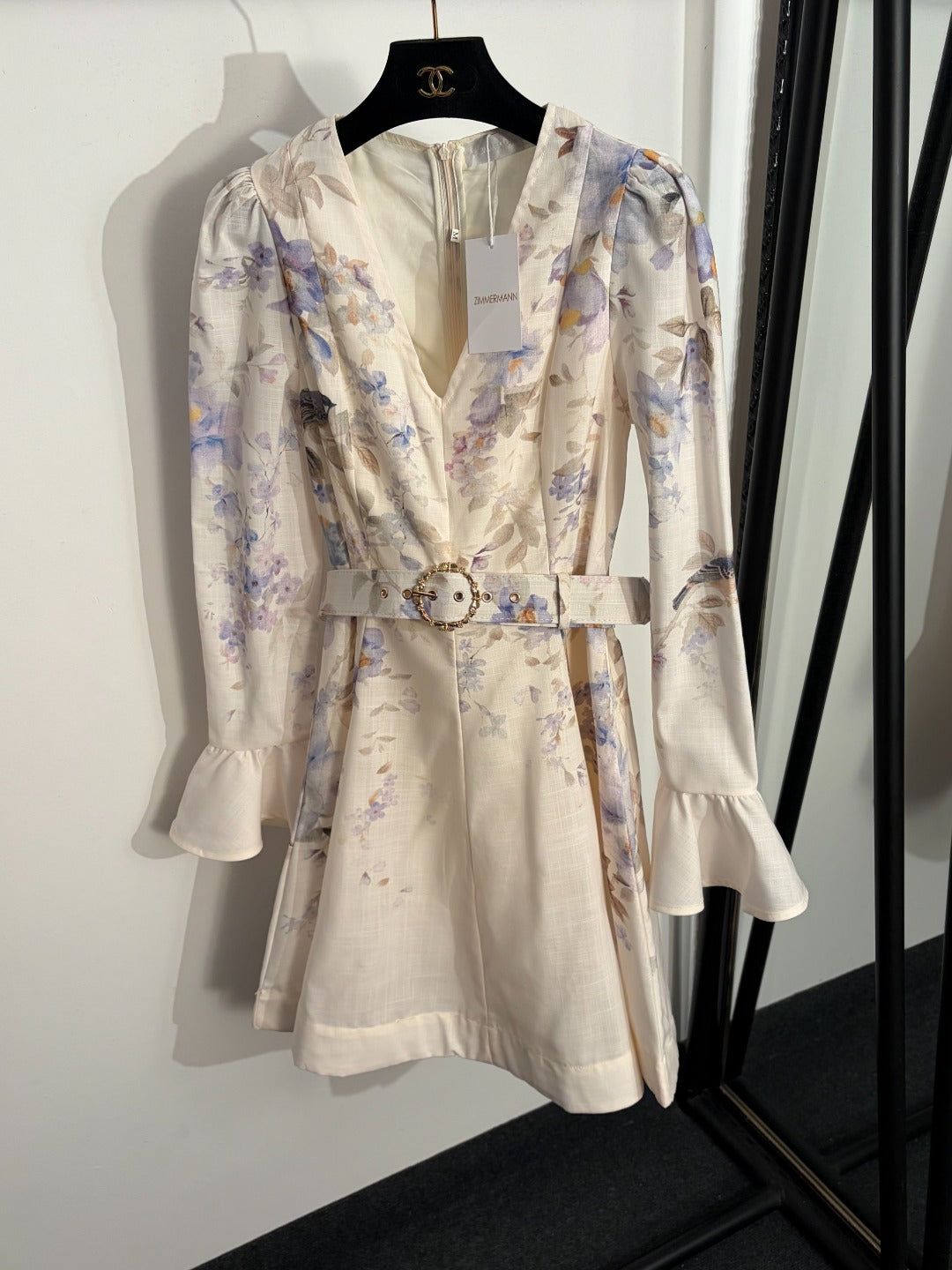 ZIMMERMANN 26S BELTED V-NECK MINI DRESS 270