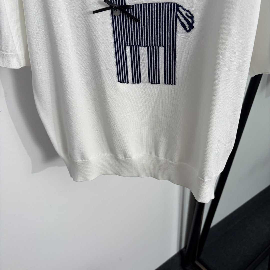 HERMES 26S SHORT-SLEEVE KNIT TOP 720