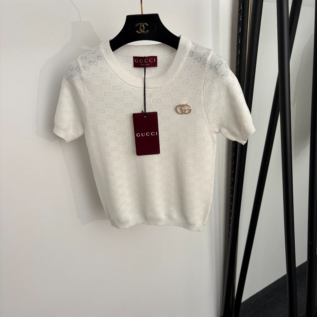 GUCCI 26S SHORT-SLEEVE KNIT TOP 403