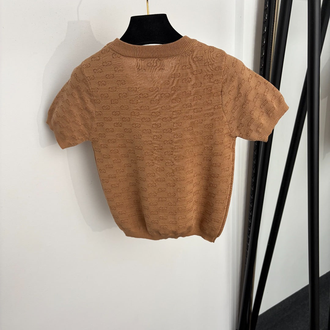 GUCCI 26S SHORT-SLEEVE KNIT TOP 404