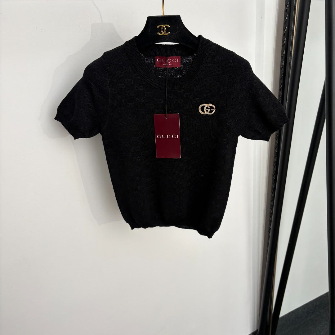 GUCCI 26S SHORT-SLEEVE KNIT TOP 405