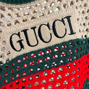 GUCCI 26S SHORT-SLEEVE OPEN-KNIT SWEATER 386