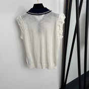 GUCCI 26S PUFF-SLEEVE KNIT POLO TOP 384