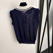 GUCCI 26S PUFF-SLEEVE KNIT POLO TOP 385