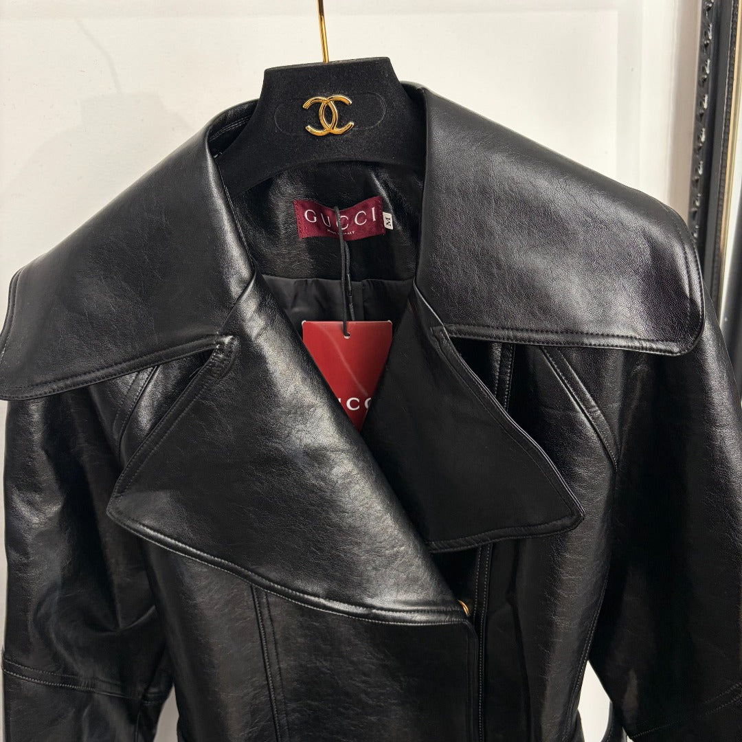GUCCI 26S LONG-SLEEVE LEATHER JACKET 382