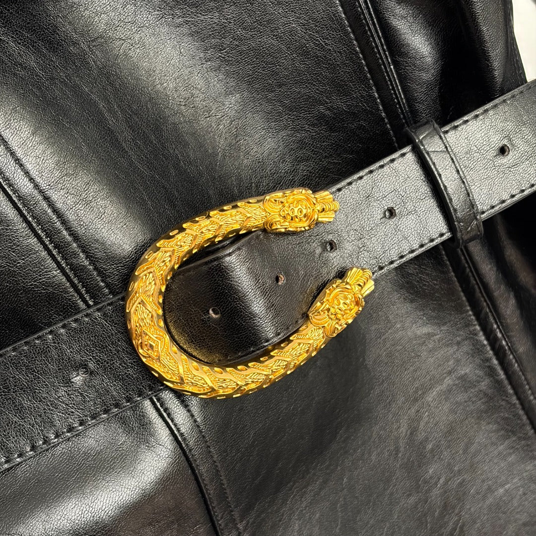 GUCCI 26S LONG-SLEEVE LEATHER JACKET 382