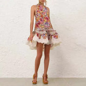 ZIMMERMANN 26S HIGH-NECK FLORAL MINI DRESS 285