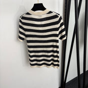 YSL 26S SHORT-SLEEVE V-NECK KNIT TOP 500
