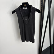 YSL 26S SLEEVELESS DRAPED NECK KNIT TOP 489
