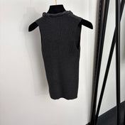YSL 26S SLEEVELESS DRAPED NECK KNIT TOP 489