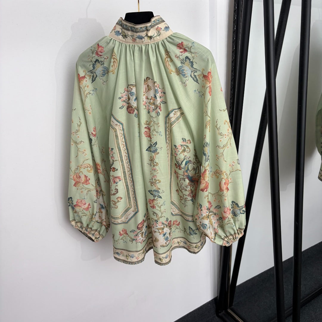 ZIMMERMANN 26S FLORAL BLOUSE & SHORTS SET 253