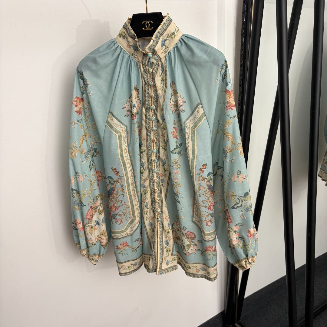 ZIMMERMANN 26S FLORAL BLOUSE & SHORTS SET 252