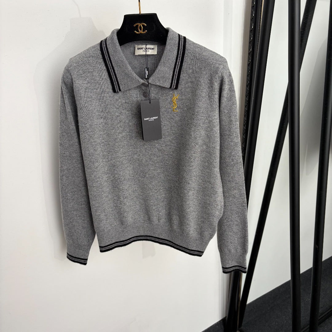 YSL 26S POLO COLLAR KNIT SWEATER 451