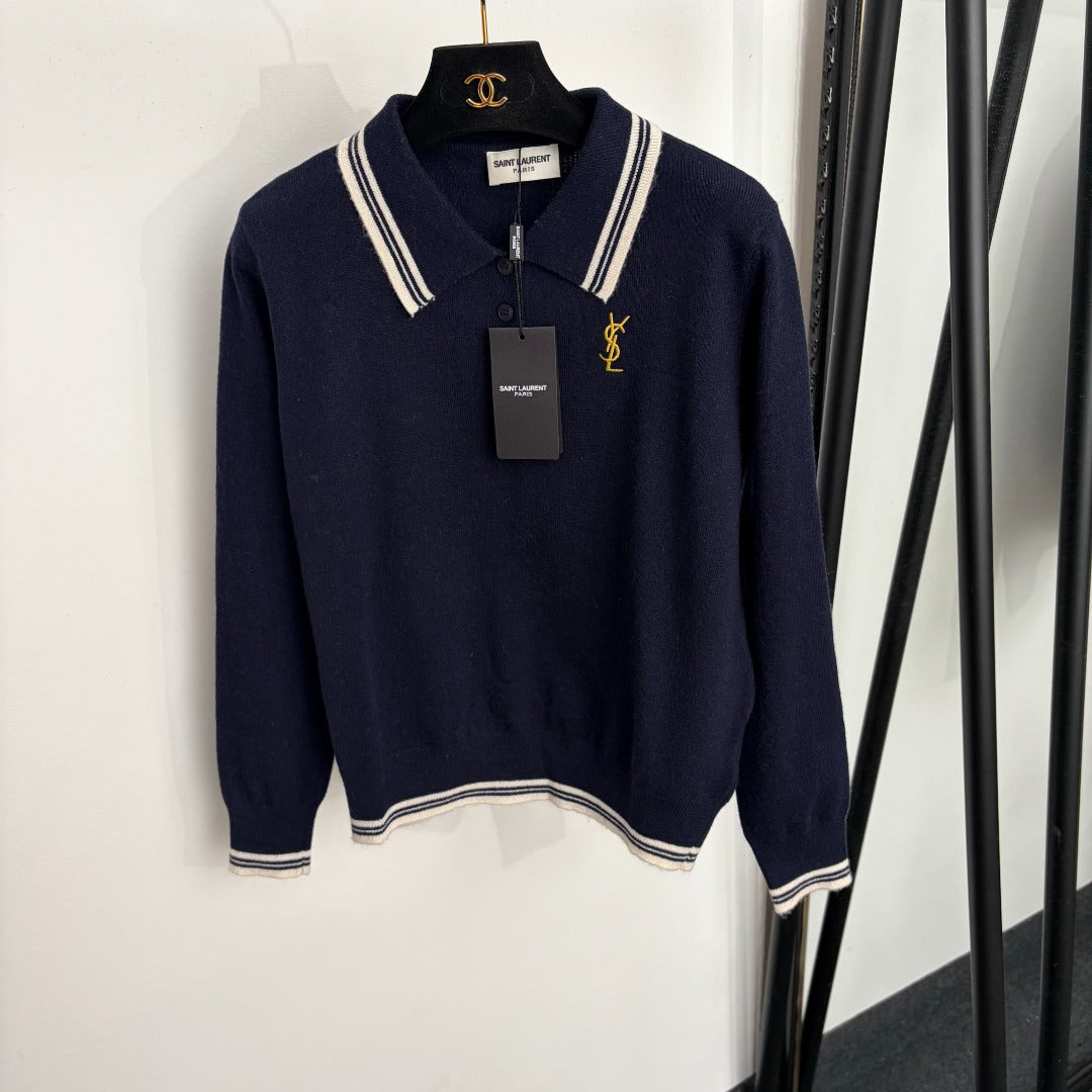 YSL 26S POLO COLLAR KNIT SWEATER 449