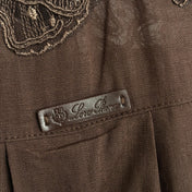 LORO PIANA 26S LACE-TRIM SHIRT PANTS SET 998