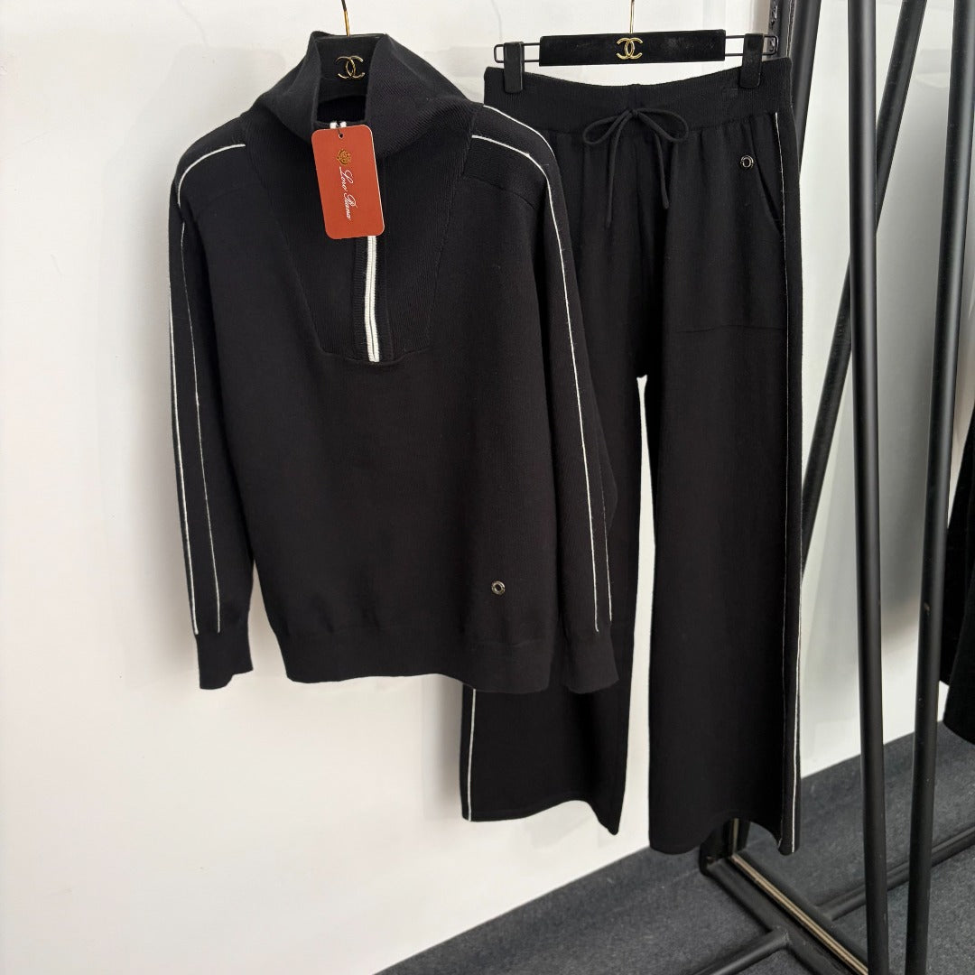 LORO PIANA 26S QUARTER-ZIP KNIT PANTS SET 996