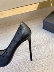 NORMA PUMPS IN BLACK MESH ATTACHED CRYSTALS