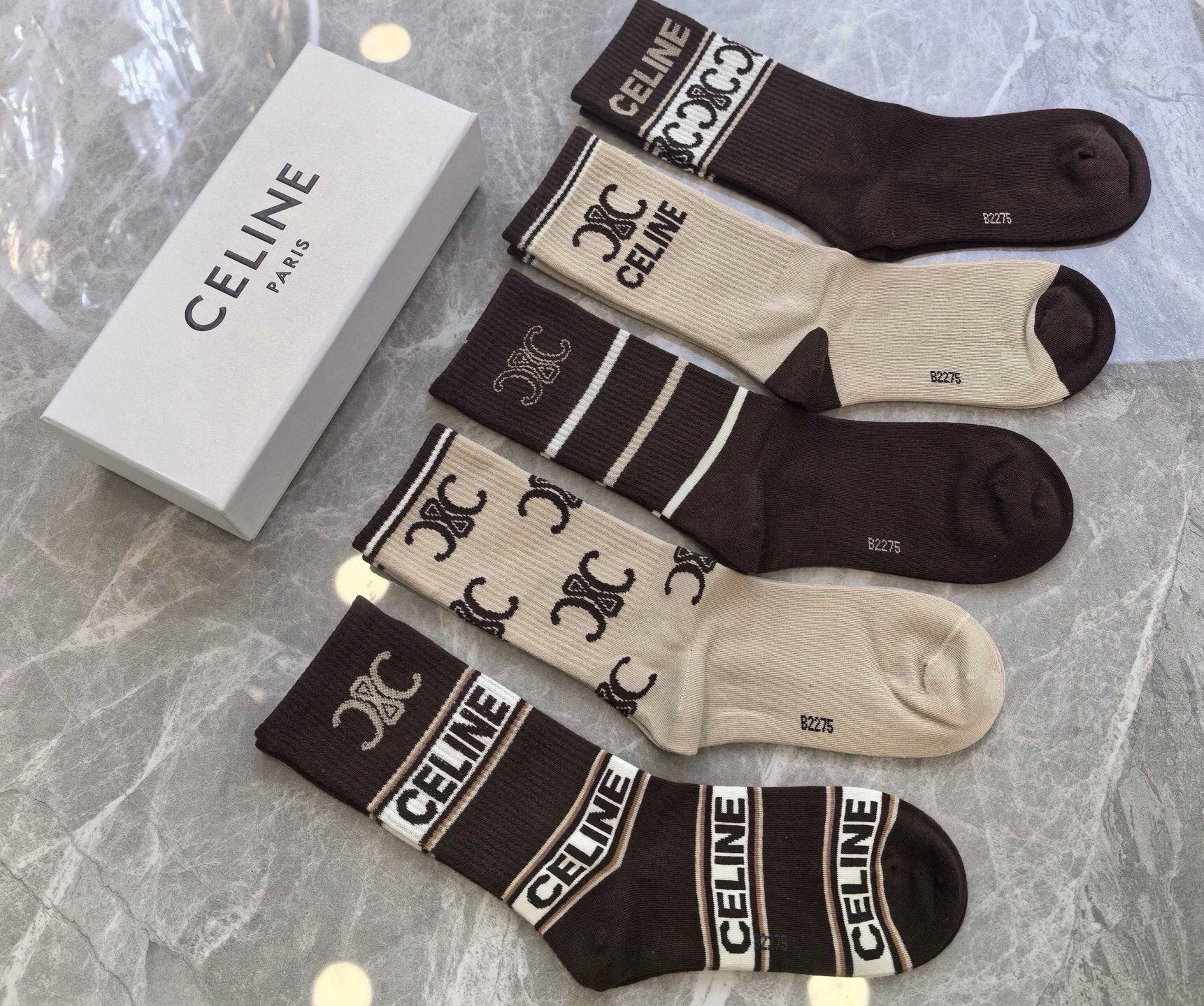 CELINE 26S CREW SOCKS 375609 (1 BOX)