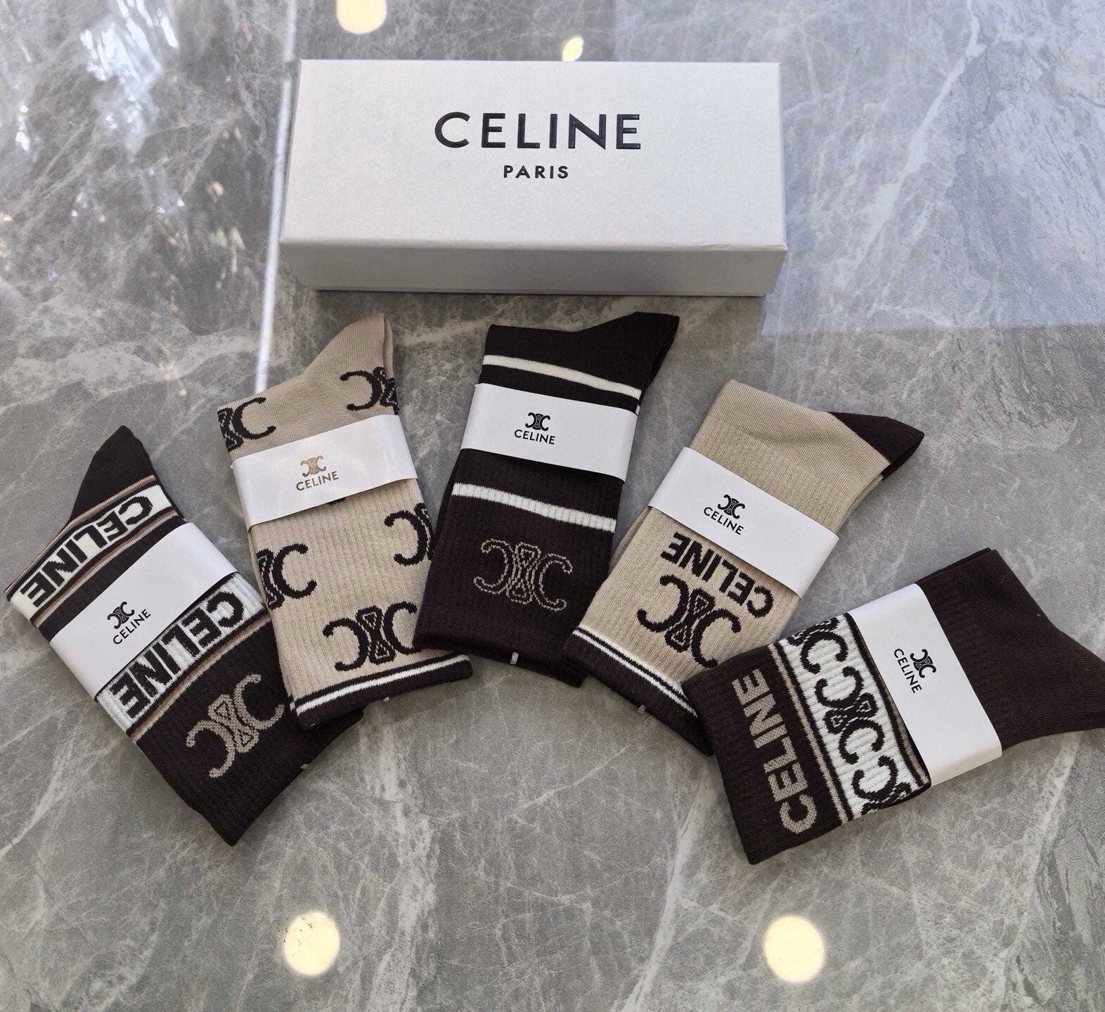CELINE 26S CREW SOCKS 375609 (1 BOX)