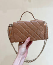 CHANEL 25S VANITY CASE 23 IN BROWN LAMBSKIN