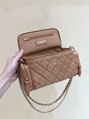 CHANEL 25S VANITY CASE 23 IN BROWN LAMBSKIN
