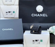 25S CHANEL MINI CF BAG 12 IN BLACK LAMBSKIN HEART MODEL