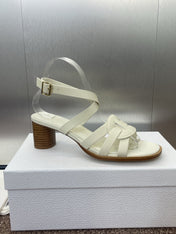 D-CLUB HIGH HEEL SLIDE 25S 55MM IN WHITE CALFSKIN